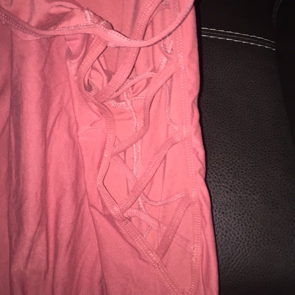 a peach bodysuit with cut out arms , worn once - Picture 2 of 3